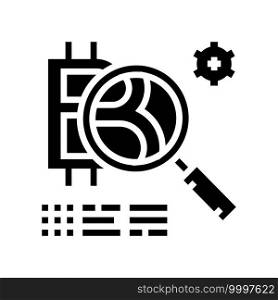 token development ico glyph icon vector. token development ico sign. isolated contour symbol black illustration. token development ico glyph icon vector illustration