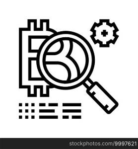 token development ico line icon vector. token development ico sign. isolated contour symbol black illustration. token development ico line icon vector illustration