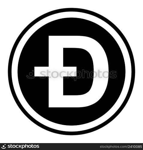 Token symbol of the dogecoin cryptocurrency, vector round token coin dogecoin token of the promising cryptocurrency