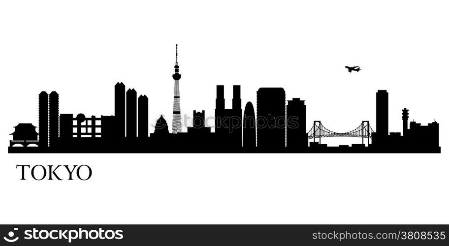 Tokyo city silhouette. Vector skyline illustration