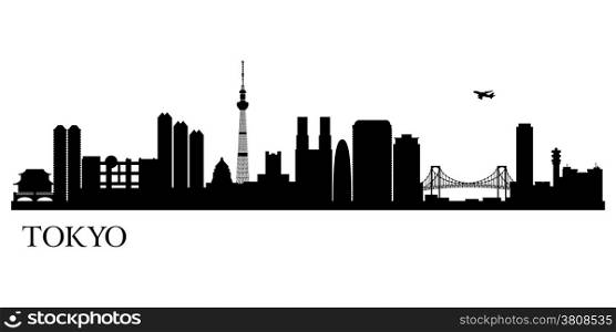 Tokyo city silhouette. Vector skyline illustration