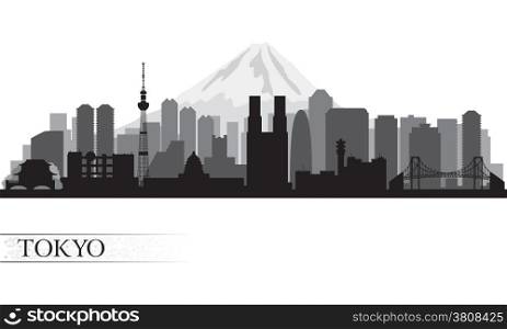 Tokyo city skyline. Vector silhouette illustration