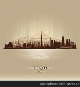 Tokyo Japan city skyline vector silhouette illustration