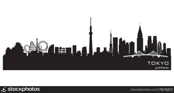 Tokyo Japan skyline Detailed vector silhouette