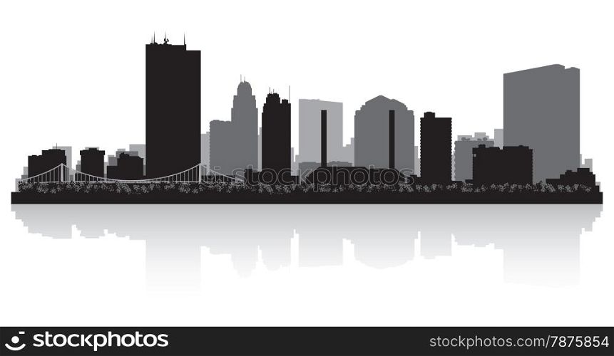 Toledo Ohio city skyline vector silhouette illustration