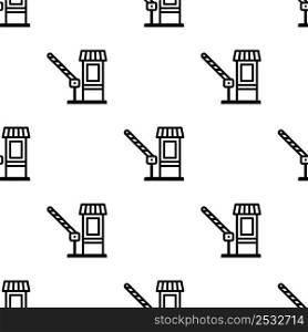 Toll Booth Icon Seamless Pattern, Tollway, Toll Plaza, Road Fee, Tax Collection Station Vector Art Illustration