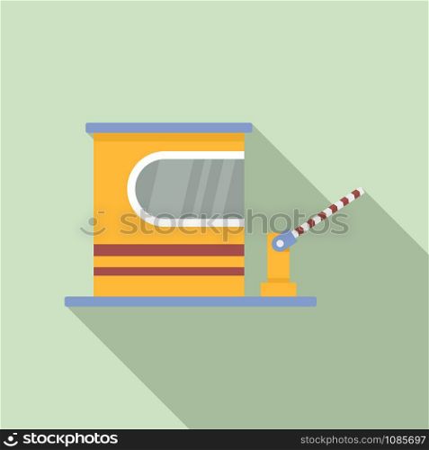 Toll road barrier icon. Flat illustration of toll road barrier vector icon for web design. Toll road barrier icon, flat style