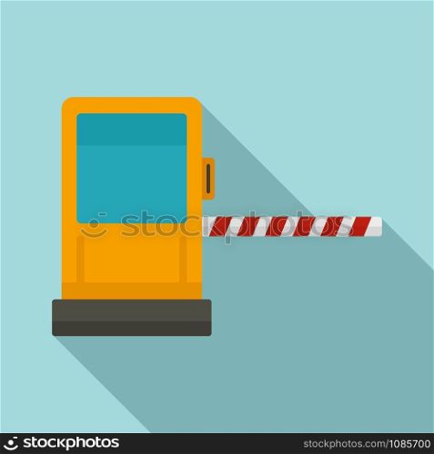 Toll road gate icon. Flat illustration of toll road gate vector icon for web design. Toll road gate icon, flat style