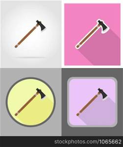 tomahawk wild west flat icons vector illustration isolated on background