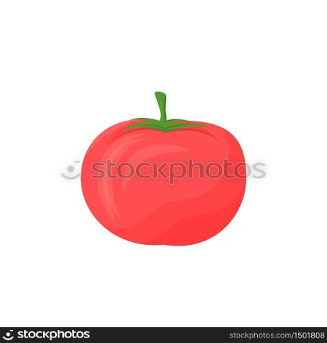 Tomato cartoon vector illustration. Ripe red vegetable flat color object. Health benefits nutrition. Dietary source of antioxidant. Vegan fruit isolated on white background. Tomato cartoon vector illustration