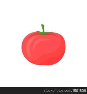 Tomato cartoon vector illustration. Ripe red vegetable flat color object. Health benefits nutrition. Dietary source of antioxidant. Vegan fruit isolated on white background. Tomato cartoon vector illustration