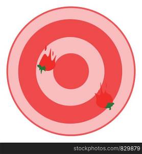 Tomato dart board game vector or color illustration