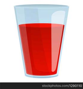 Tomato glass juice icon. Cartoon of tomato glass juice vector icon for web design isolated on white background. Tomato glass juice icon, cartoon style