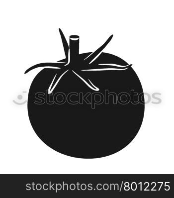 Tomato gray colored illustration, food icon simple design