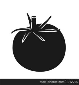 Tomato gray colored illustration, food icon simple design
