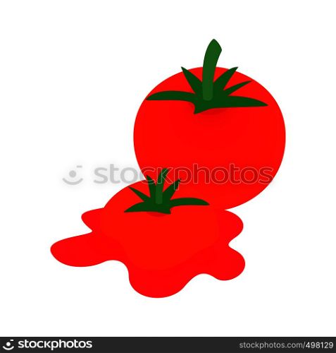 Tomato icon in isometric 3d style on a white background. Tomato icon, isometric 3d style