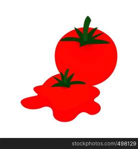 Tomato icon in isometric 3d style on a white background. Tomato icon, isometric 3d style