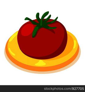 Tomato icon. Isometric illustration of tomato vector icon for web. Tomato icon, isometric 3d style