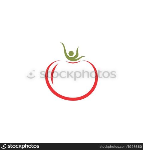 Tomato icon logo design vector illustration template