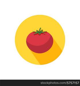 Tomato icon with shadow in flat design