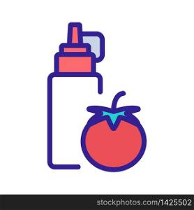 tomato juice in bottle icon vector. tomato juice in bottle sign. color symbol illustration. tomato juice in bottle icon vector outline illustration