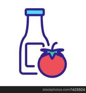 tomato juice in plastic bottle icon vector. tomato juice in plastic bottle sign. color symbol illustration. tomato juice in plastic bottle icon vector outline illustration