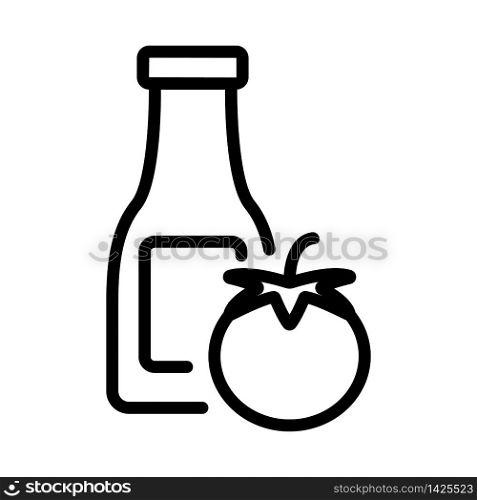 tomato juice in plastic bottle icon vector. tomato juice in plastic bottle sign. isolated contour symbol illustration. tomato juice in plastic bottle icon vector outline illustration