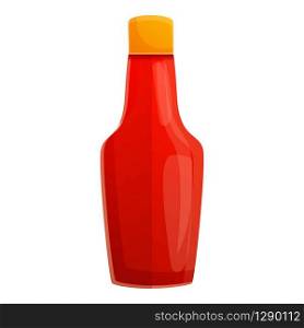 Tomato ketchup bottle icon. Cartoon of tomato ketchup bottle vector icon for web design isolated on white background. Tomato ketchup bottle icon, cartoon style
