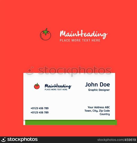 Tomato logo Design with business card template. Elegant corporate identity. - Vector