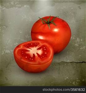 Tomato, old-style vector