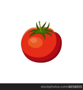 Tomato on a white background. Vegetables, vitamins, healthy food. Diet, vegetarianism. Vector