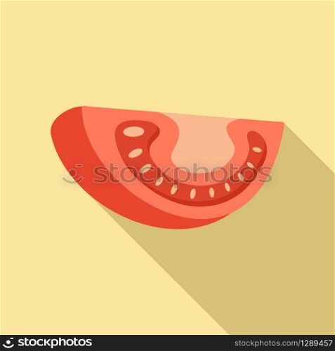 Tomato piece icon. Flat illustration of tomato piece vector icon for web design. Tomato piece icon, flat style