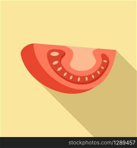 Tomato piece icon. Flat illustration of tomato piece vector icon for web design. Tomato piece icon, flat style