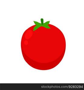 Tomato. Red vegetable. Flat cartoon illustration. Harvest and vegetarian food. Tomato. Red vegetable.