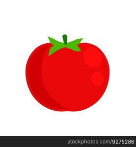 Tomato. Red vegetable. Harvest and vegetarian food. Flat cartoon illustration isolated on white. Tomato. Red vegetable.