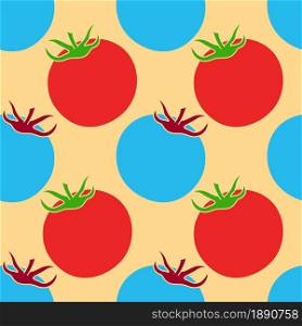 tomato repeat pattern background. seamless textile background template