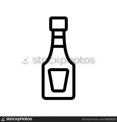 tomato sauce in bottle with lid icon vector. tomato sauce in bottle with lid sign. isolated contour symbol illustration. tomato sauce in bottle with lid icon vector outline illustration