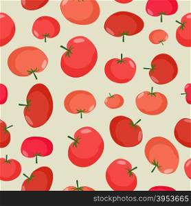 Tomato seamless pattern. Vegetable vector background red tomatoes&#xA;
