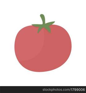 Tomato semi flat color vector object. Culinary vegetable. Full sized item on white. Tomato production. Botanical fruit isolated modern cartoon style illustration for graphic design and animation. Tomato semi flat color vector object