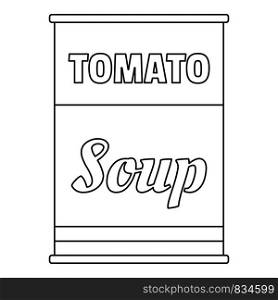 Tomato soup can icon. Outline tomato soup can vector icon for web design isolated on white background. Tomato soup can icon, outline style
