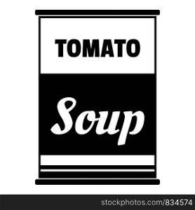 Tomato soup can icon. Simple illustration of tomato soup can vector icon for web design isolated on white background. Tomato soup can icon, simple style
