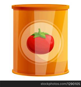 Tomato tin can icon. Cartoon of tomato tin can vector icon for web design isolated on white background. Tomato tin can icon, cartoon style