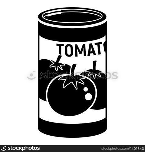 Tomato tin can icon. Simple illustration of tomato tin can vector icon for web design isolated on white background. Tomato tin can icon, simple style