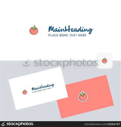Tomato vector logotype with business card template. Elegant corporate identity. - Vector
