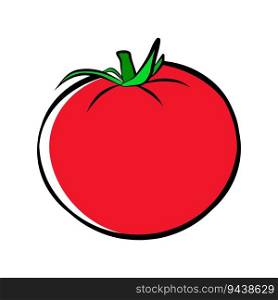 Tomato vegetable food icon, cartoon isolated doodle drawing, logo design element.