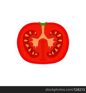 Tomato vegetarian natural isolated harvest vector. Summer food nature red vegetable cooking. Tasty illustration vegan fresh organic background. Plant icon cartoon color object. Product salad eating.