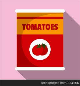 Tomatoes can icon. Flat illustration of tomatoes can vector icon for web design. Tomatoes can icon, flat style