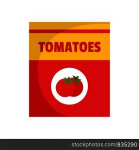 Tomatoes can icon. Flat illustration of tomatoes can vector icon for web isolated on white. Tomatoes can icon, flat style