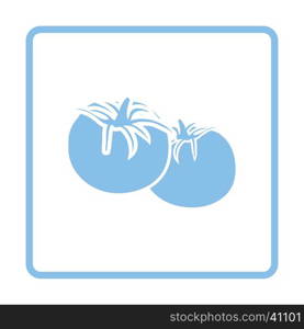 Tomatoes icon. Blue frame design. Vector illustration.