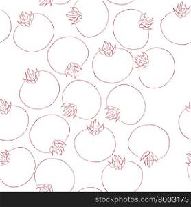 Tomatoes seamless pattern, contour drawing minimalist illustration over white